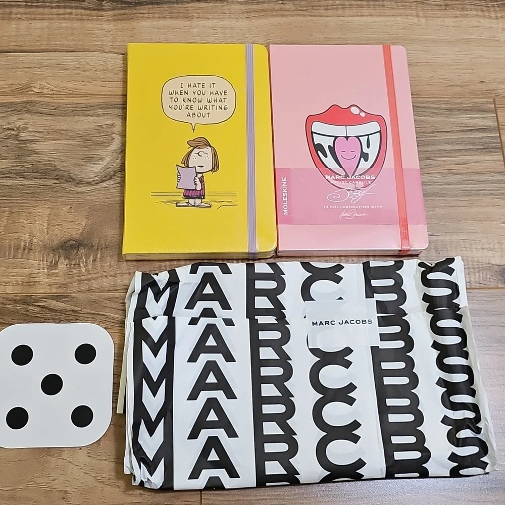 Hattie Stewart x Moleskine x Marc Jacobs Notebook + Moleskine x Peanuts Notebook
